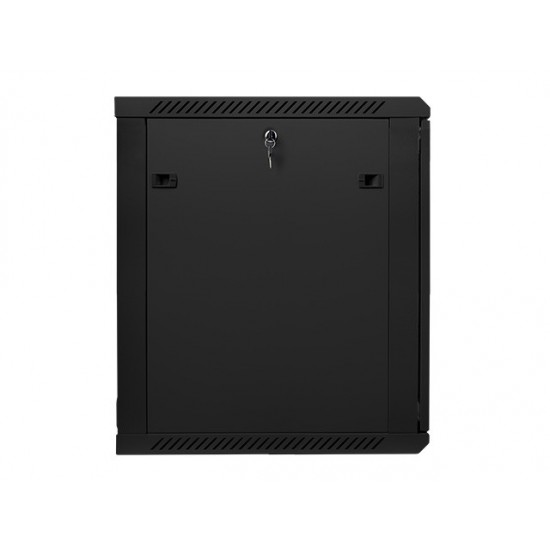 Szafa instalacyjna wisząca 19' 15U 600X600mm czarna (drzwi      szklane)