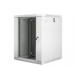 Szafa instalacyjna wisząca 19' 15U 600X600mm szara (drzwi       szklane)