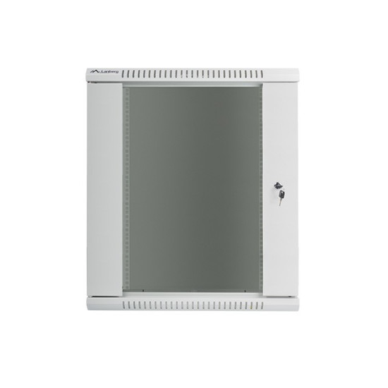 Szafa instalacyjna wisząca 19' 15U 600X600mm szara (drzwi       szklane)