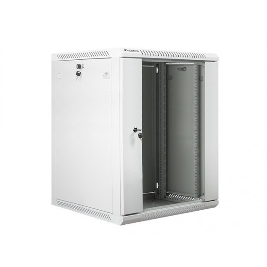 Szafa instalacyjna wisząca 19' 15U 600X600mm szara (drzwi       szklane)