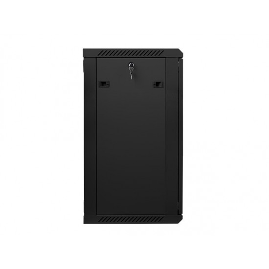 Szafa instalacyjna wisząca 19' 18U 600X450mm czarna (drzwi      szklane)