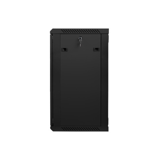 Szafa instalacyjna wisząca 19' 18U 600X450mm czarna (drzwi      szklane)