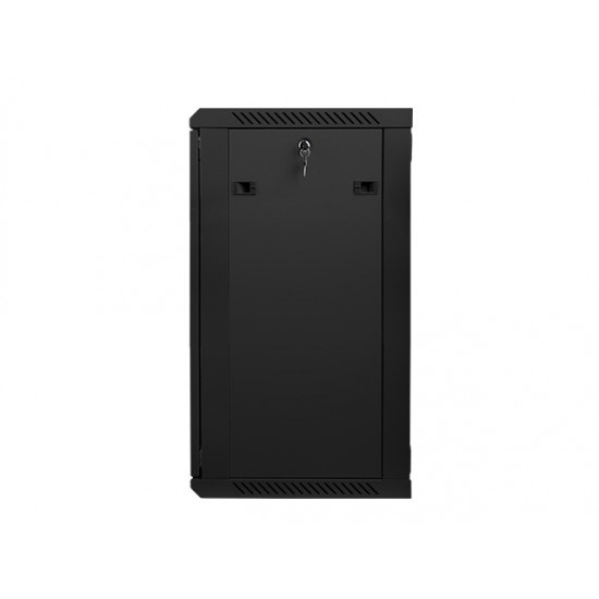 Szafa instalacyjna wisząca 19' 18U 600X450mm czarna (drzwi      szklane)