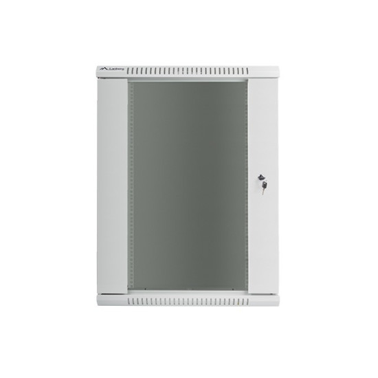 Szafa instalacyjna wisząca 19' 18U 600X450mm szara (drzwi       szklane)
