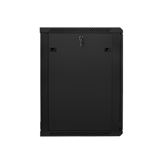 Szafa instalacyjna wisząca 19' 18U 600X600mm czarna (drzwi      szklane)