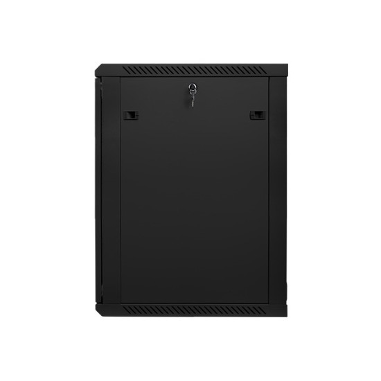Szafa instalacyjna wisząca 19' 18U 600X600mm czarna (drzwi      szklane)