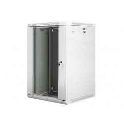 Szafa instalacyjna wisząca 19 18U 600X600mm szara (drzwi szklane)