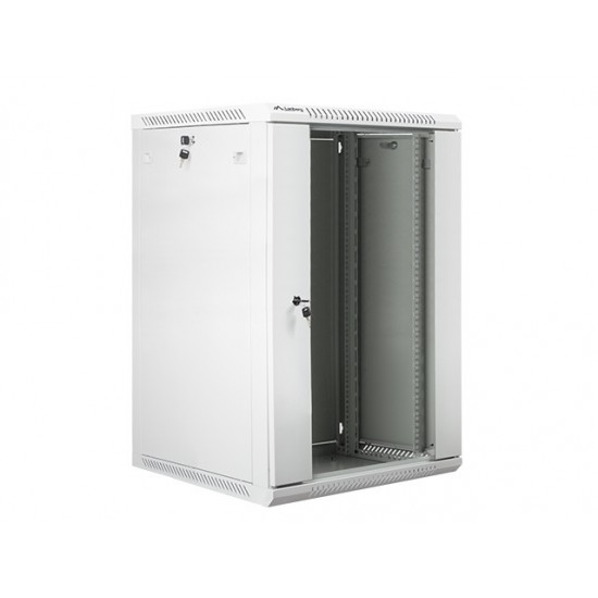 Szafa instalacyjna wisząca 19 18U 600X600mm szara (drzwi szklane)