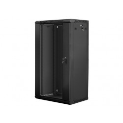 Szafa instalacyjna wisząca 19' 22U 600X450mm czarna (drzwi      szklane)