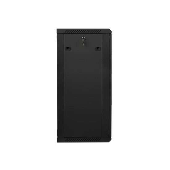 Szafa instalacyjna wisząca 19' 22U 600X450mm czarna (drzwi      szklane)
