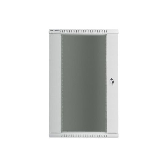 Szafa instalacyjna wisząca 19' 22U 600X450mm szara (drzwi       szklane)
