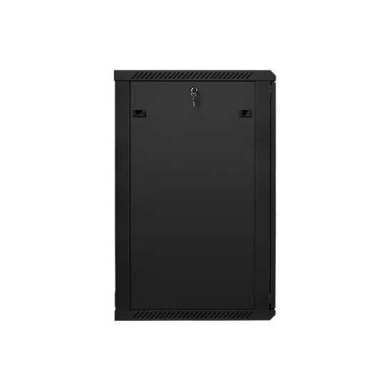 Szafa instalacyjna wisząca 19' 22U 600X600mm czarna (drzwi      szklane)
