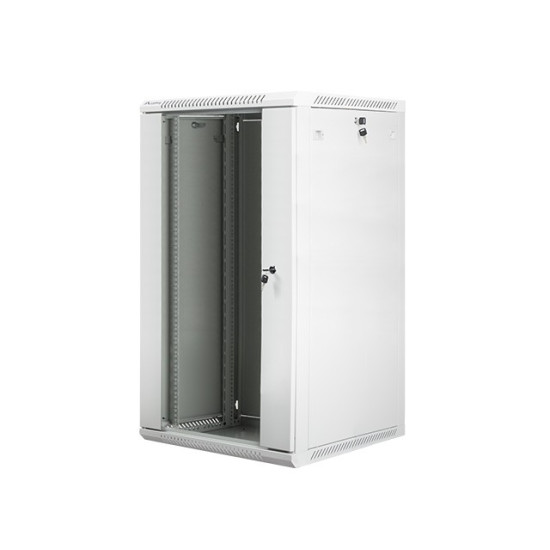 Szafa instalacyjna wisząca 19 22U 600X600mm szara (drzwi szklane)