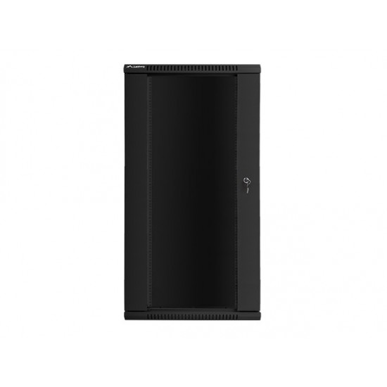 Szafa instalacyjna wisząca 19' 27U 600X450mm czarna (drzwi      szklane)