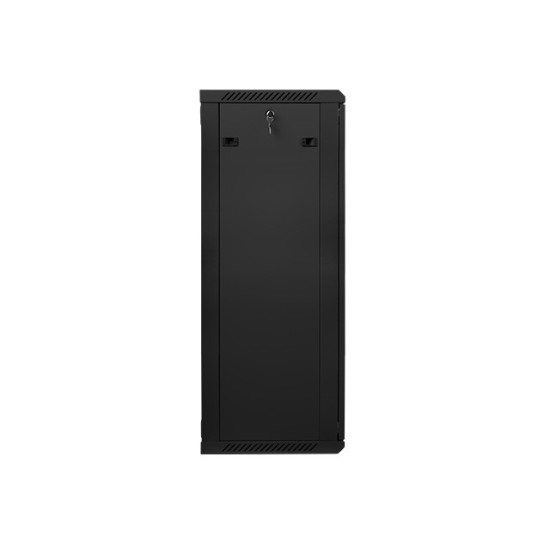 Szafa instalacyjna wisząca 19' 27U 600X450mm czarna (drzwi      szklane)