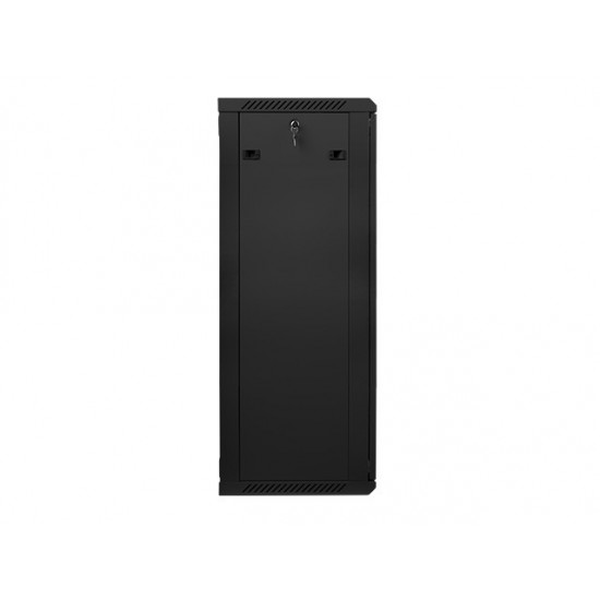 Szafa instalacyjna wisząca 19' 27U 600X450mm czarna (drzwi      szklane)