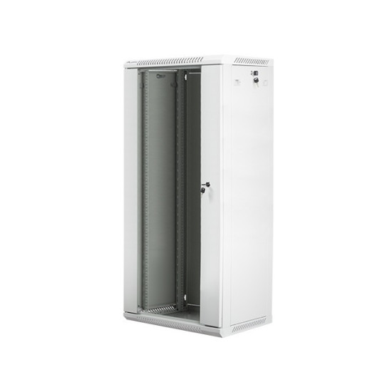 Szafa instalacyjna wisząca 19' 27U 600X450mm szara (drzwi       szklane)