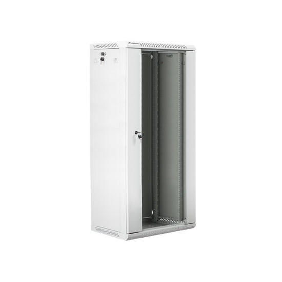 Szafa instalacyjna wisząca 19' 27U 600X450mm szara (drzwi       szklane)