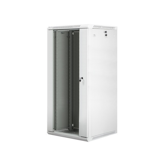 Szafa instalacyjna wisząca 19' 27U 600X600mm szara (drzwi       szklane)