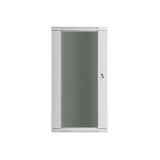 Szafa instalacyjna wisząca 19' 27U 600X600mm szara (drzwi       szklane)