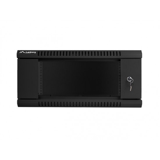 Szafa instalacyjna wisząca 19' 4U 600X450mm czarna (drzwi       szklane)