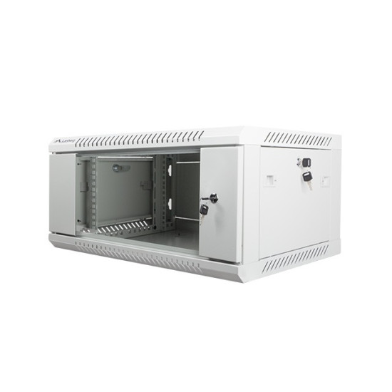 Szafa instalacyjna wisząca 19' 4U 600X450mm szara (drzwi        szklane)