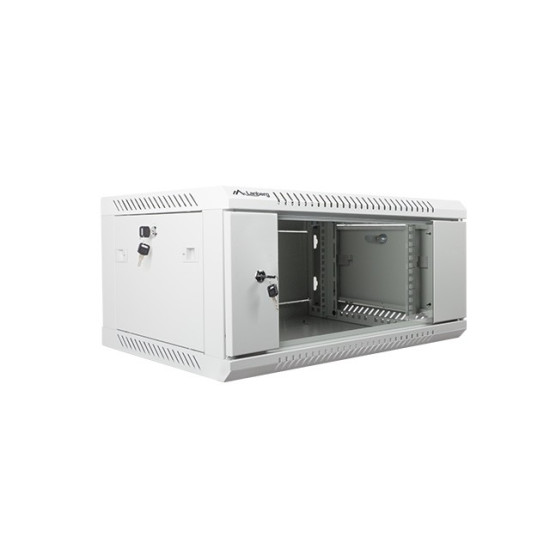 Szafa instalacyjna wisząca 19' 4U 600X450mm szara (drzwi        szklane)