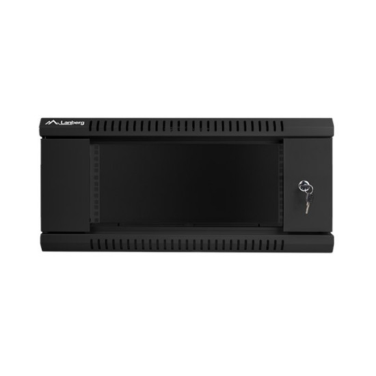 Szafa instalacyjna wisząca 19' 4U 600X600mm czarna (drzwi szklane)