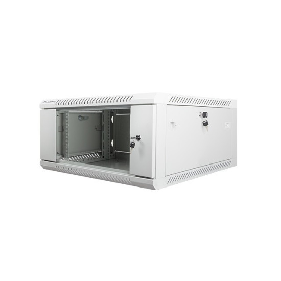 Szafa instalacyjna wisząca 19' 4U 600X600mm szara (drzwi        szklane)