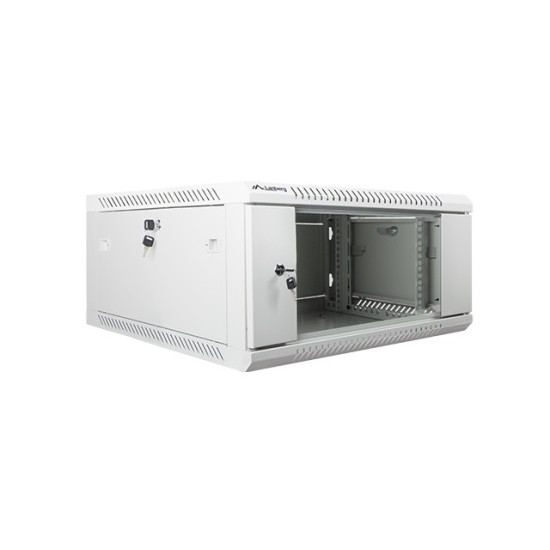 Szafa instalacyjna wisząca 19' 4U 600X600mm szara (drzwi        szklane)