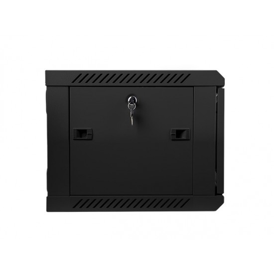 Szafa instalacyjna wisząca 19' 6U 600X450mm czarna (drzwi       szklane)