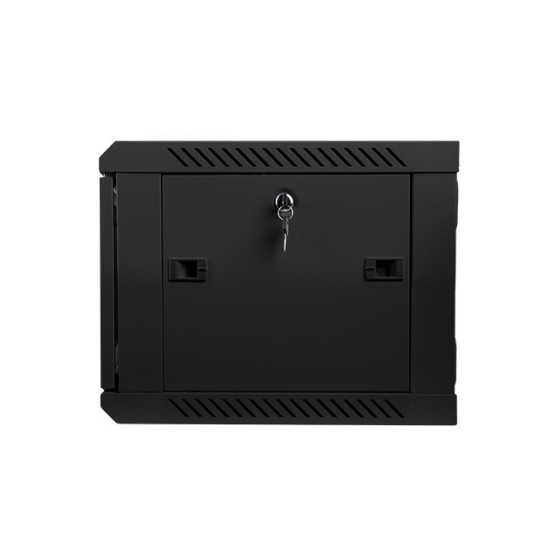 Szafa instalacyjna wisząca 19' 6U 600X450mm czarna (drzwi       szklane)