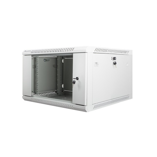 Szafa instalacyjna wisząca 19' 6U 600X600mm szara (drzwi        szklane)