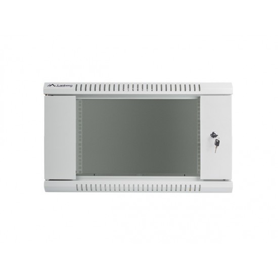 Szafa instalacyjna wisząca 19' 6U 600X600mm szara (drzwi        szklane)