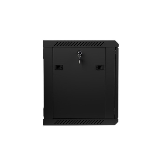 Szafa instalacyjna wisząca 19' 9U 600X450mm czarna (drzwi       szklane)