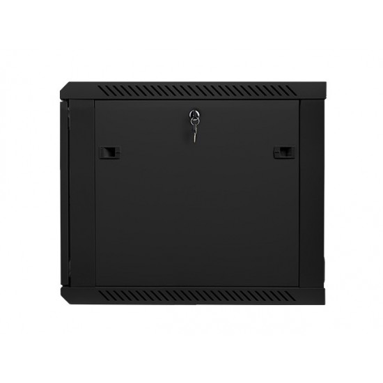 Szafa instalacyjna wisząca 19' 9U 600X600mm czarna (drzwi       szklane)