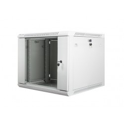 Szafa instalacyjna wisząca 19' 9U 600X600mm szara (drzwi        szklane)