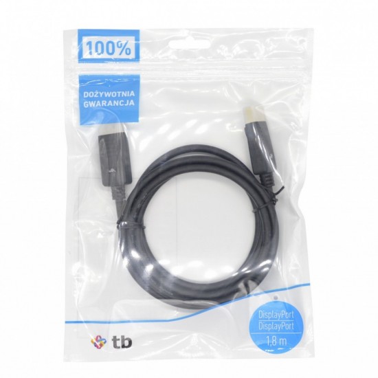 Kabel DisplayPort M/M 1.8 m. czarny