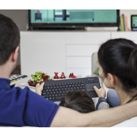 K400 Plus Wireless Touch Keyboard Czarna