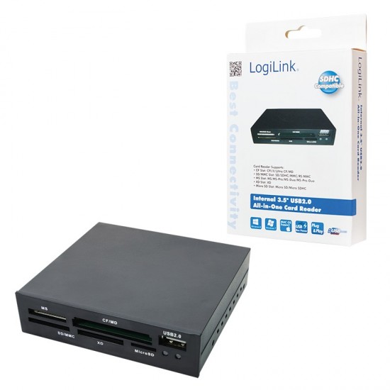 Czytnik kart pamięci, USB2.0, wewnętrzny 3,5 Czytnik kart pamięci, USB2.0, wewnętrzny 3,5