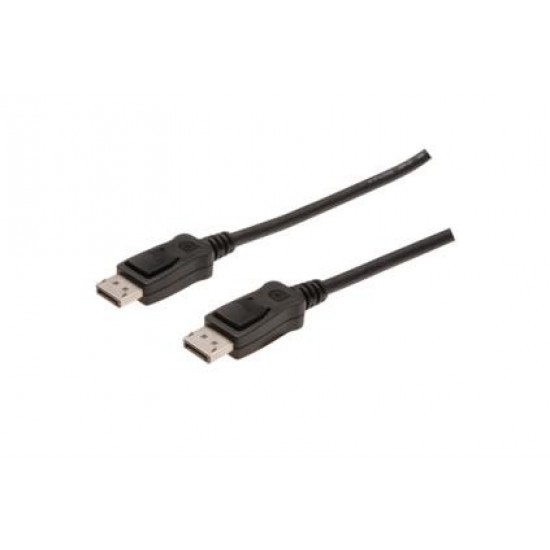 Kabel połączeniowy DisplayPort z zatrzaskami 4K 60Hz UHD Typ DP/DP M/M czarny 2m