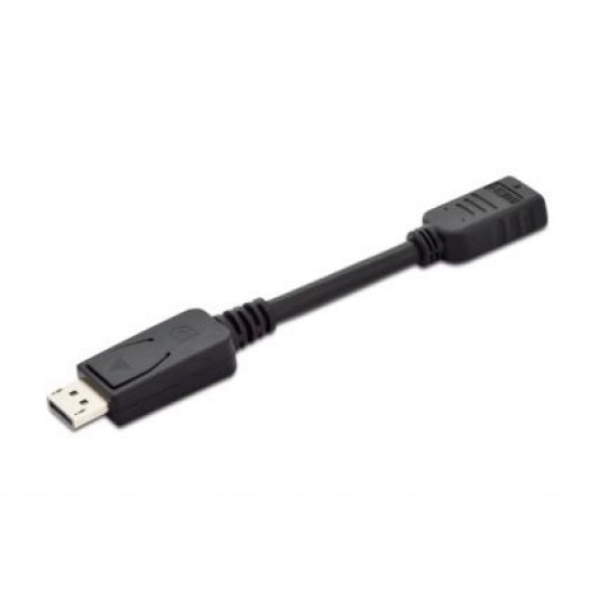 Kabel adapter Displayport z zatrzaskiem 1080p 60Hz FHD Typ DP/HDMI A M/Ż czarny 0,15m