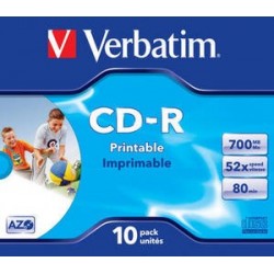 CD-R 52x 700MB 10P JC Printable Azo 43325 