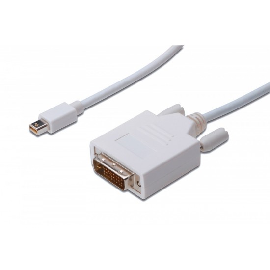 Kabel adapter Displayport 1080p 60Hz FHD Typ miniDP/DVI-D (24+1) M/M biały 2m