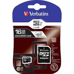 Micro SDHC 16GB Class10 UHS-I + Adapter 