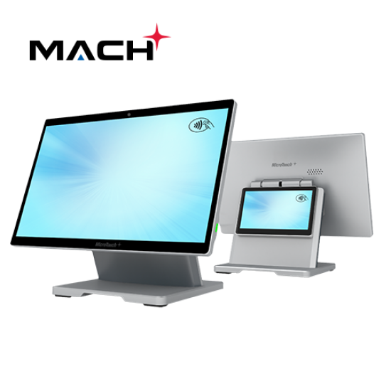 MICROTOUCH, 15.6in  MACH POS, MEDIATEK GENIO 520, 1920x1080, 450 NITS, PCAP, ETCHED ANTI-GLARE, 8GB RAM, 64 GB EMMC STORAGE, WI-FI/BT, INTEGRATED STAND HUB WITH USB 12V/USB 24V/USB-A 5V/USB-C x 3/CASH DRAWER PORT,  INTEGRATED 7in CUSTOMER DISPLAY/500