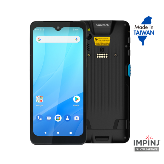 PA768e UHF with built-in UHF EU RFID short-range reader, without pre-installed bumper, Android 14 with GMS, 2D, 6G/64GB, 4G/LTE, WLAN 6E, 2x2 MU-MIMO, 1x SIM   1x eSIM, Bluetooth 5.1, 1.5m drop, IP68, including USB 3.0 type C cable and 5100mAh hot-sw