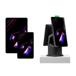 Havis Kiosk Stand, KC50 compatible, Dual display mount with countertop height base, RESTRICTED ITEM CLASS 4, REQUIRED CORRESPONDING CERTIFICATION.